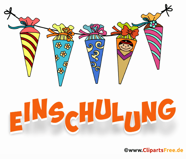 Einschulung Gif mit Schultüten animiert