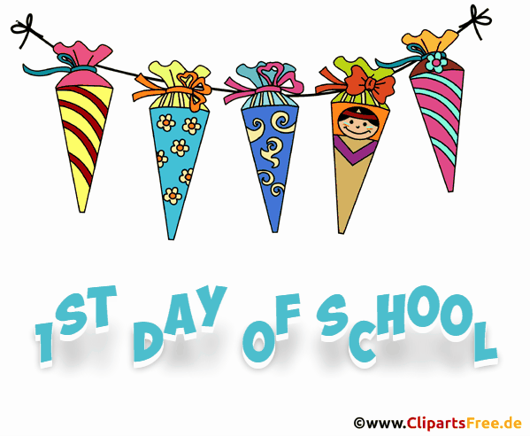 Erster Tag in der Schule Gif-Animation auf Englisch