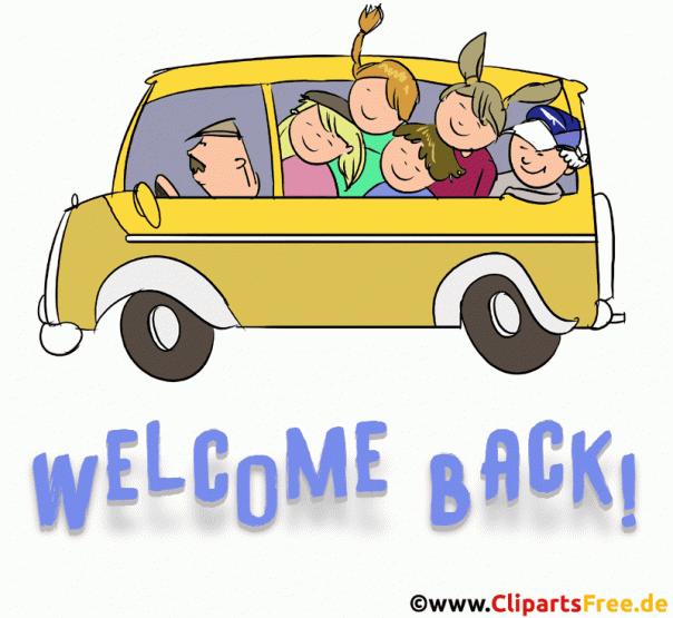 Herzlich WIllkommen zurück in der Schule Gif Karte Animation