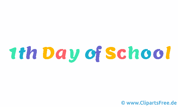 Überschrift auf Englisch der erste Tag in der Schule Gif-Animation