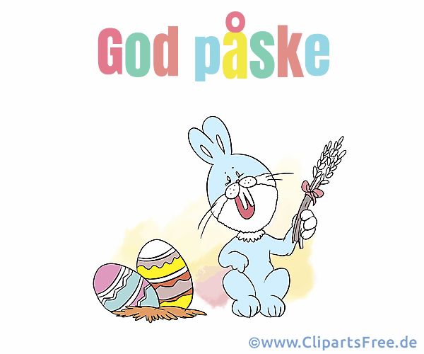 Animierte Karte Frohe Ostern auf Dänisch
