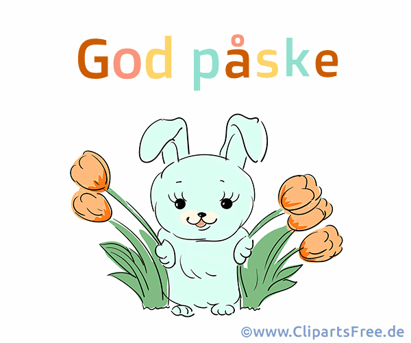 Frohe Ostern auf Dänisch Grusskarte mit Osterhase