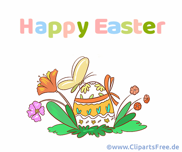 Animierte Glückwunschkarte  zu Ostern auf Englisch