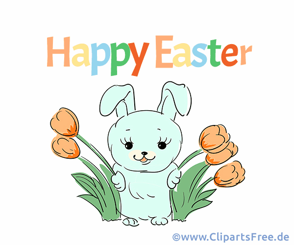 Osterbild mit Glückwunsch zu Ostern auf Englisch