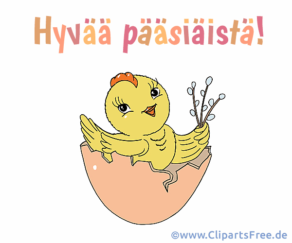 Frohe Ostern auf Finnisch Bild, Clip Art, Grafik