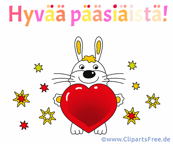 Frohe Ostern auf Finnisch Grusskarte