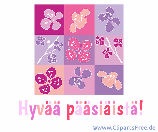 Frohe Ostern auf Finnisch schöne Glückwunschkarte