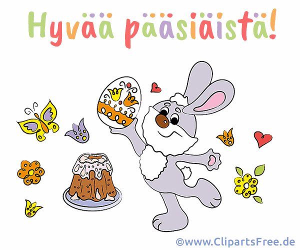 Frohe Ostern E-Card auf Finnisch