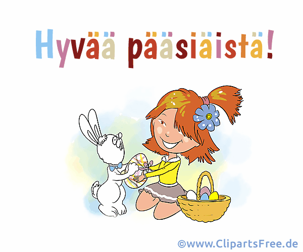 Frohe Ostern Gruss auf Finnisch  als Gif-Bild