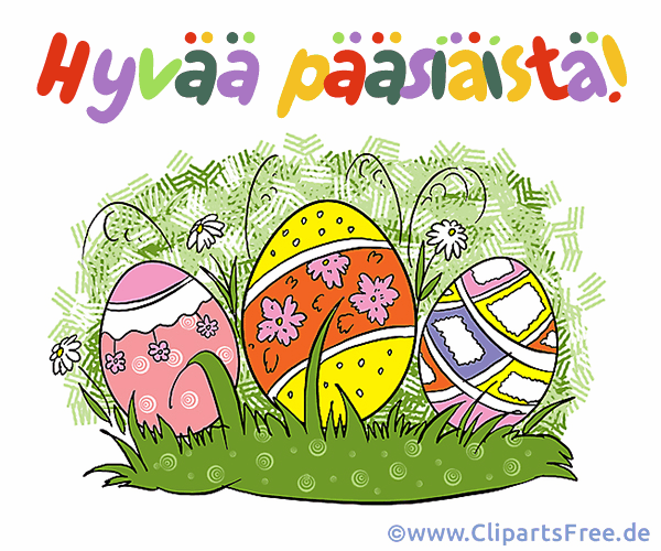 Frohe Ostern in Finnischer Sprache als Gif-Bild