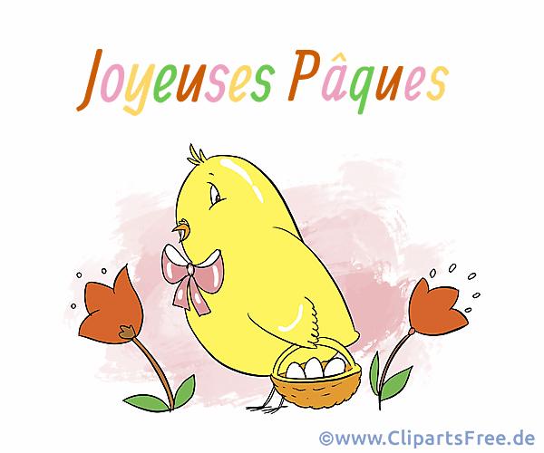 Frohe Ostern auf Französisch Glückwunschkarte