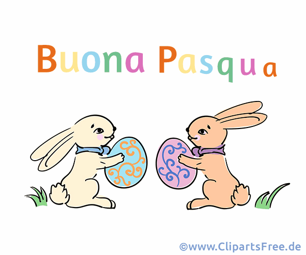 Kostenlose Grusskarte Frohe Ostern auf Italienisch