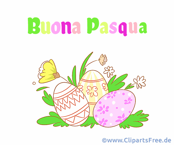 Schöne Grusskarte zu Ostern auf Italienisch