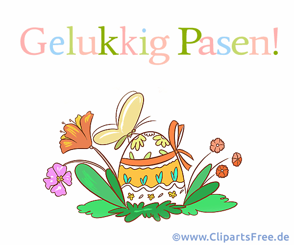Animierte Glückwunschkarte zu Ostern auf Niederländisch