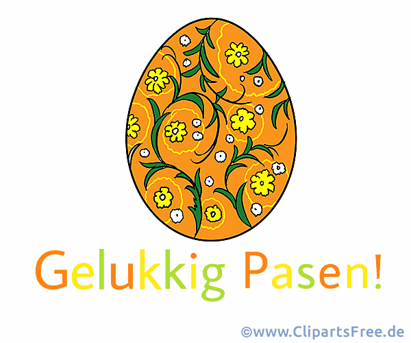 Glückeunschkarte zu Ostern auf Niederländisch