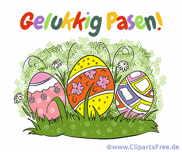 Schöne Glückwunschkarte Frohe Ostern auf Niederländisch