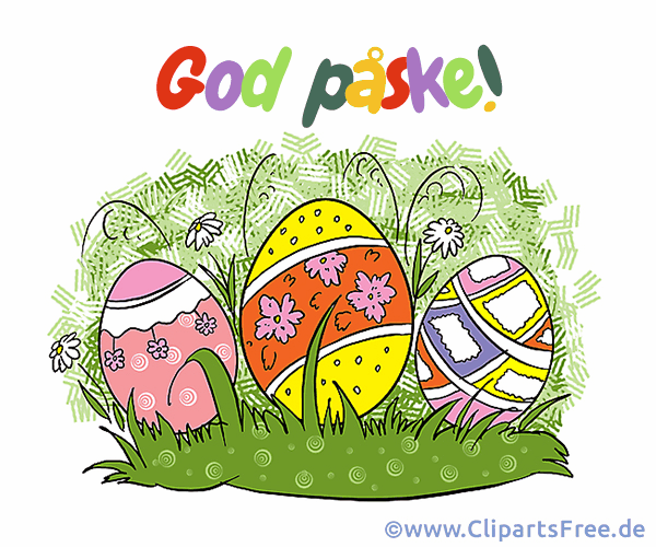 Glückwunsch mit Ostereiern zu Ostern auf Norwegisch