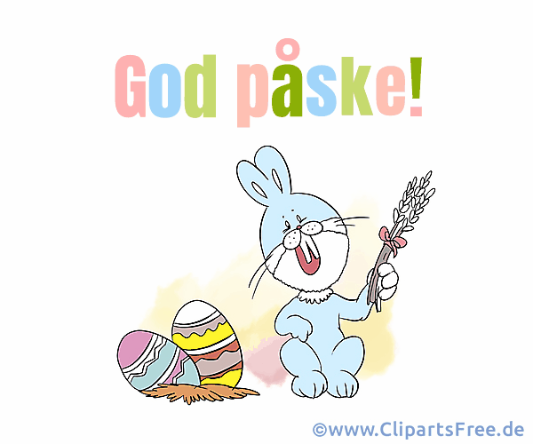 Witzige Glückwunschkarte  zu Ostern auf Norwegisch