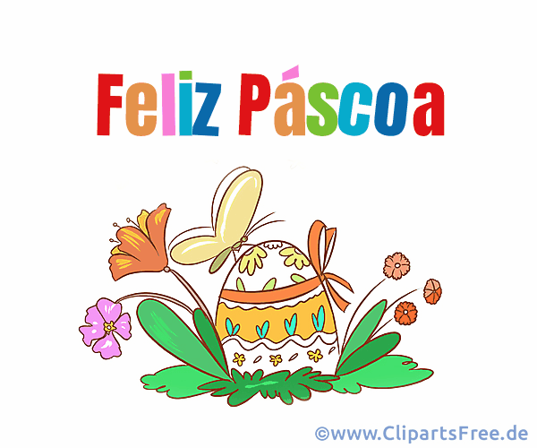 Frohe Ostern auf Portugiesisch Bild zum Teilen in Sozialen Netzwerken