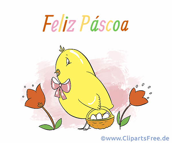 Frohe Ostern auf Portugiesisch Glückwunschkarte