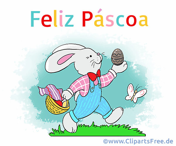 Glückwunschkarte Frohe Ostern auf Portugiesisch