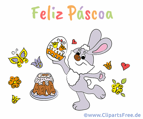 Grafik Frohe Ostern auf Portugiesisch