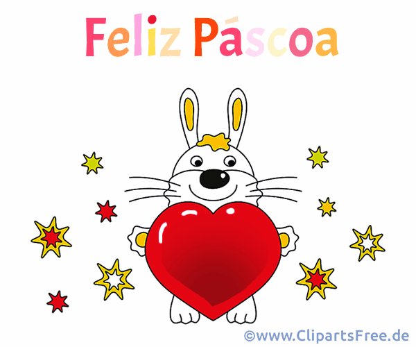 Gruss zu Ostern auf Portugiesisch Bild, Clipart, Grafik