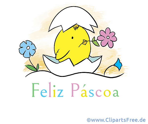 Schöne Ostern auf Portugiesisch Bild als Glückwunsch