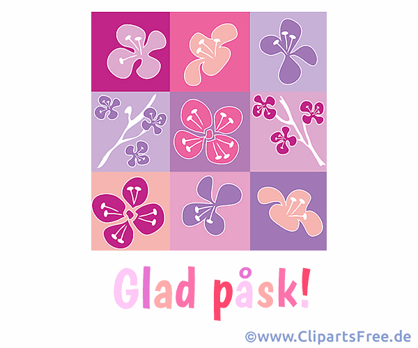 Blumen zu Ostern - Frohe Ostern Gruss auf Schwedisch