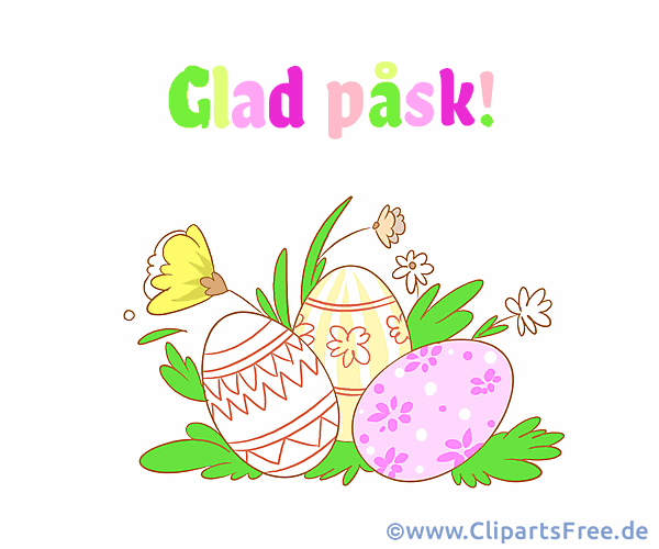 Frohe Ostern Clip Art Bild auf Schwedisch
