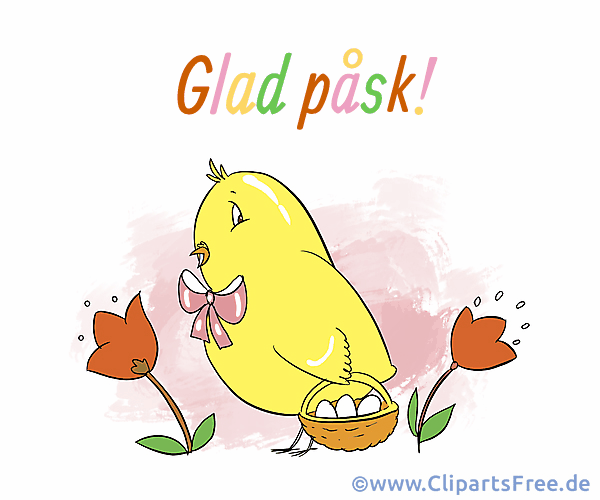 Grusskarte zu Ostern auf Schwedisch