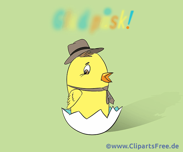 Küken in Eierschale Grusskarte zu Ostern auf Schwedisch