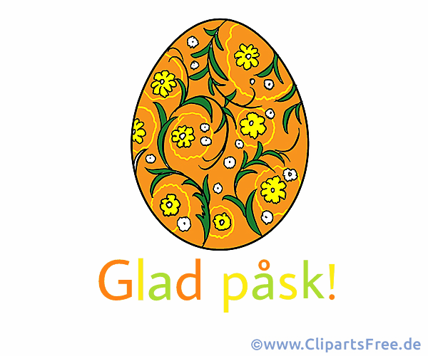 Osterei zu Ostern Glückwunschkarte  auf Schwedisch