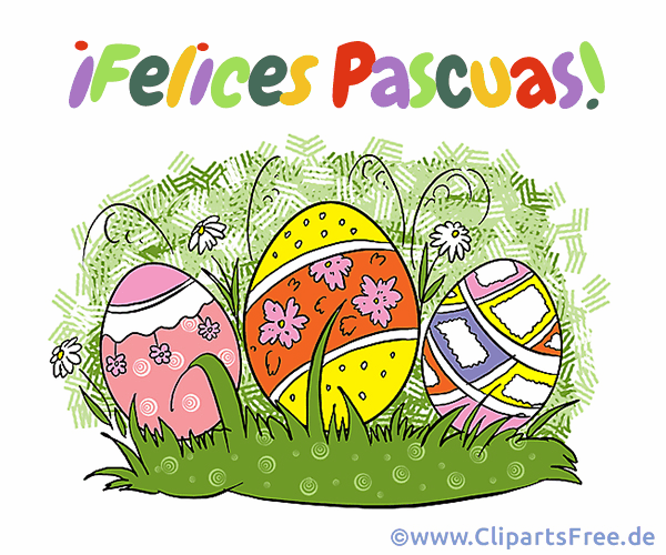 E-Card animiert Frohe Ostern auf Spanisch