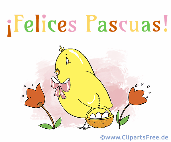 Frohe Ostern auf Spanisch Grussbild Gif