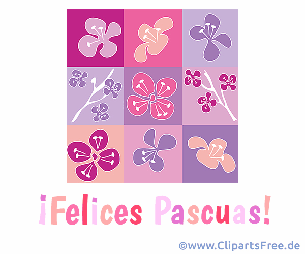 Frohe Ostern auf Spanisch Grusskarte mit Blumen