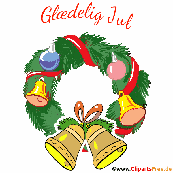 Frohe Weihnachten animierte Glückwunschkarte auf Dänisch