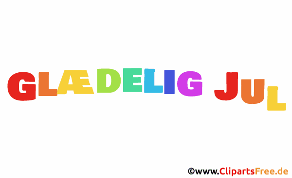 Frohe Weihnachten auf Dänisch animierter Text