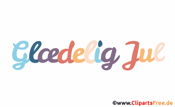 Frohe Weihnachten Gruss auf Dänisch animierter Text