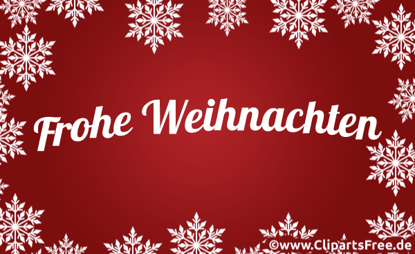 Frohe Weihnachten auf Deutsch Glückwunschkarte mit Schneeflocken