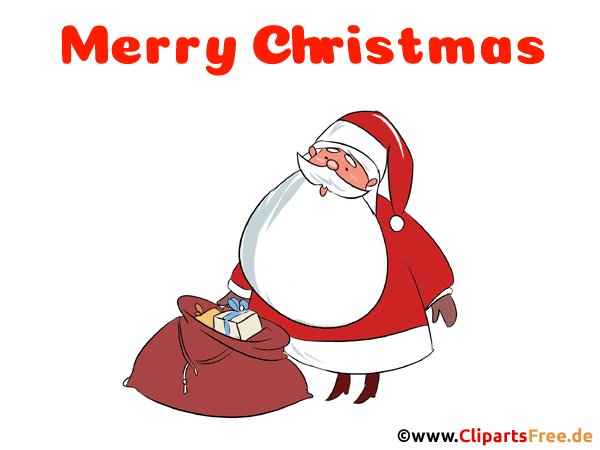 Gif-Animation mit Santa Claus Weihnachtsgruss auf Englisch