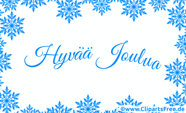 Glückwunschkarte auf Finnisch Frohe Weihnachten