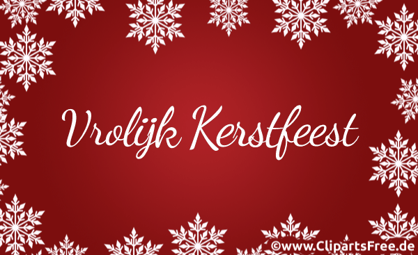 Glückwunchkarte zu Weihnachten auf Niederländisch