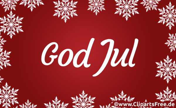 Frohe Weihnachten Glückwunschkarte auf Norwegisch