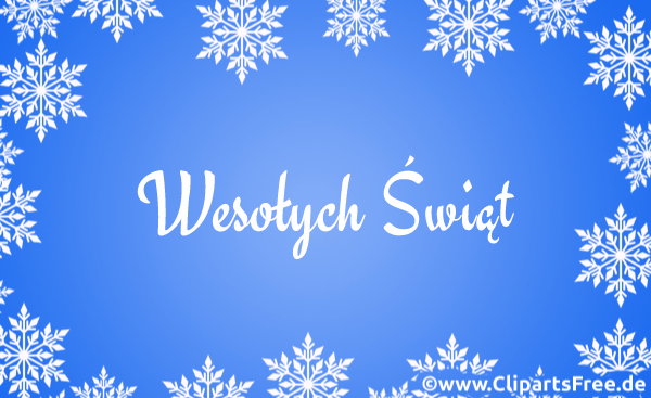 Animierte E-Card Frohe Weihnachten in polnischer Sprache