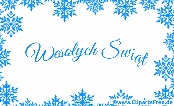 Weihnachten in polnischer Sprache Gif, Clipart, E-Card