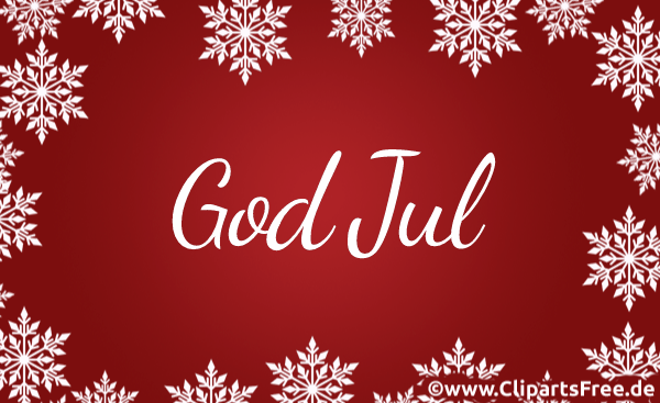 Frohe Weihnachten Grusskarte auf Schwedisch