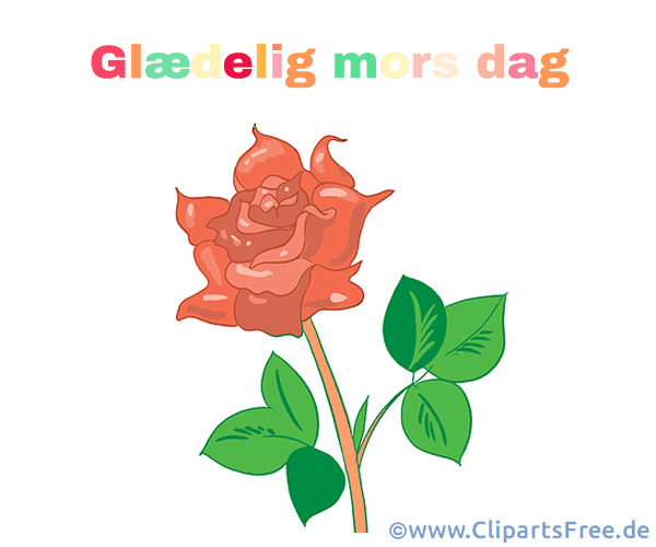 Schöne Karte zum Muttertag auf Dänisch