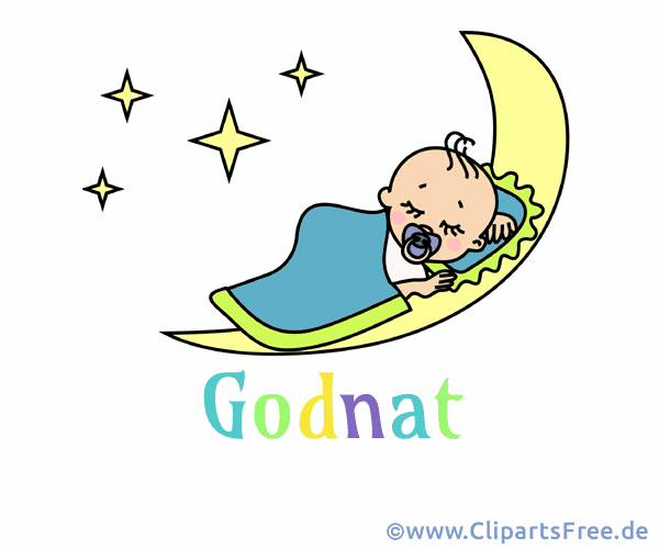 Animierte Grusskarte Gute Nacht auf Dänisch