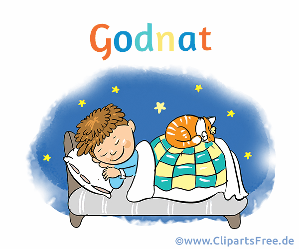 Gute Nacht Gif-Animation auf Dänisch